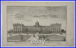 Colonnade Facade POTSDAM Palais Sanssouci GRAVURE Schleuen ALLEMAGNE XVIII°