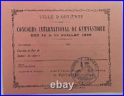 Concours International De Gymnastique Des 12 Et 13 Juillet 1896