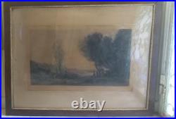 Corot Paire d' Eaux Fortes La Pastorale et Les chevriers des Iles Boromées