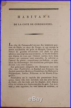 Cote De Coromandel Inde 6 Gravures Couleurs 1796 Grasset Saint Sauveur