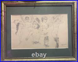 Croquis A. WILLETTE Encadré 28x34 original Croquis A. WILLETTE Encadré 28x34 original