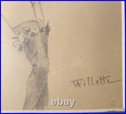 Croquis A. WILLETTE Encadré 28x34 original Croquis A. WILLETTE Encadré 28x34 original