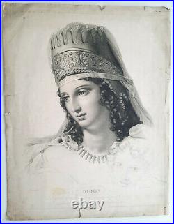 DIDON Guerin GRAVURE Girard CHAILLOU POTRELLE Carthage 68x52cm XIX°