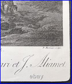 D'après BERGHEM, L'abreuvoir, rare et belle gravure, par Martenari & Maliamet
