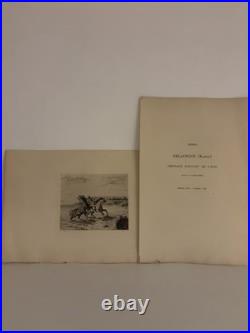 D'après Delacroix Eugène, gravure sur papier Chevaux sortant de l'eau