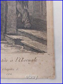D'après Le Mesle Georg Friedrich Schmidt (1712-1775) Lazarille Gravure rare