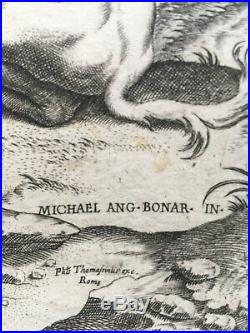 D'après MICHELANGE, Ganymede, gravure originale par P. Thomassin (1618)
