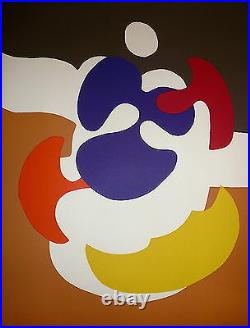 Daniel Pandini Lithographie originale signée 1970 Abstraction Art Abstrait