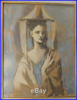 Daprès Pablo Picasso (1881-1973) Jeune Femme de Majorque, 1954, callichromie