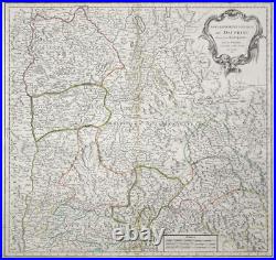Dauphine Original Gravure sur Cuivre Carte Géographique Robert De Vaugondy 1751