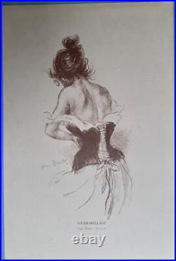 Déshabillage par Henri Boutet Lithographie 19ème Timbre sec Ed. Sagot