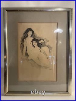 Dessin Erotique Femmes Gravure Coquine Antiquités Insolite BRAUEN