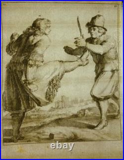 Deux eaux fortes de Romeyn de HOOGHE. Lutte