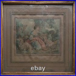Deux gravures anciennes numérotées, Par DEMARTEAU, D'après J. B. HUET, XVIIIe Deux gravures anciennes numérotées, Par DEMARTEAU, D'après J. B. HUET, XVIIIe