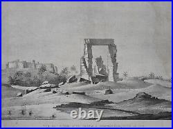 EGYPTE Vue Ruines Temple Omm Beydah GRAVURE Voyage Oasis Syouah JOMARD SIWA 1823
