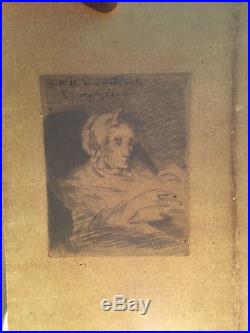 E. MANET La convalescente Eau-forte originale / original etching Tirage 1884