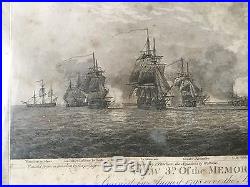 Eau Forte 1799 encadrée Bay Aboukir Victory Of The Nile LEALOUS ETCHING 18thC