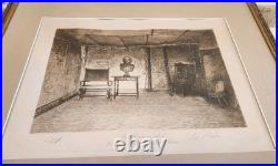 Eau-forte signée. The Room in which William Shakespeare was born E. C. Rost 1895