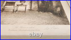 Eau-forte signée. The Room in which William Shakespeare was born E. C. Rost 1895