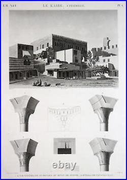 Égypte Kairo Architecture Détails Gravure Originale Berthault Panckoucke 1823