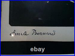 Emile Bernard (1868-1941) Bois gravé signature (cachet) + Cachet atelier N°18/20