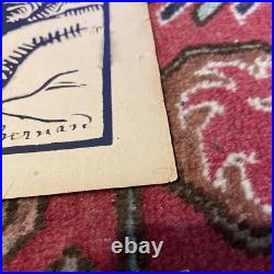 Emile Bernard Bois Signé à L'encre Mère et enfant Vers 1912 BE RARISSIME