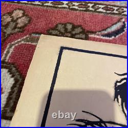 Emile Bernard Bois Signé à L'encre Mère et enfant Vers 1912 BE RARISSIME