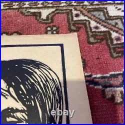 Emile Bernard Bois Signé à L'encre Mère et enfant Vers 1912 BE RARISSIME