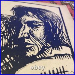 Emile Bernard Bois Signé à L'encre Mère et enfant Vers 1912 BE RARISSIME