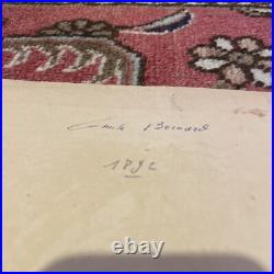 Emile Bernard Bois Signé à L'encre Mère et enfant Vers 1912 BE RARISSIME