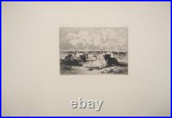 Émile Van-Marke Vaches d'Arcachon, GRAVURE signée, Durand Ruel, 1873