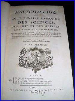 Encyclopedie Diderot D'alembert Texte + 2884 Planches 28 Tomes In-folio Eo 1751