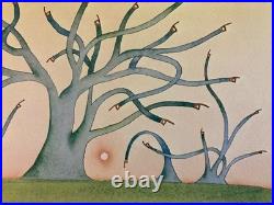 Engraving Gravure Jean Michel Folon XXe Lithographie Art 1970 Ancien Arbre Old