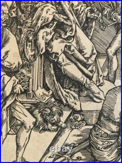Engraving Gravure XIXe Estampe Ancien Albrecht Dürer Torture Saint Jean Old Art
