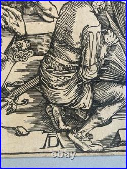 Engraving Gravure XIXe Estampe Ancien Albrecht Dürer Torture Saint Jean Old Art
