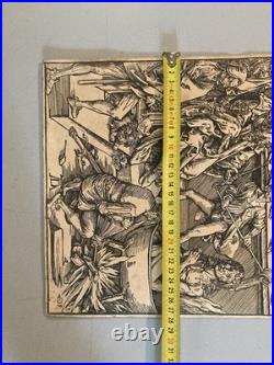 Engraving Gravure XIXe Estampe Ancien Albrecht Dürer Torture Saint Jean Old Art