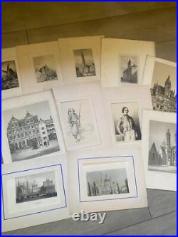 Enorme lot de 100 gravures, dessins, litho, eaux-fortes anciennes Enorme lot de 100 gravures, dessins, litho, eaux-fortes anciennes