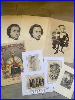 Enorme lot de 100 gravures, dessins, litho, eaux-fortes anciennes Enorme lot de 100 gravures, dessins, litho, eaux-fortes anciennes