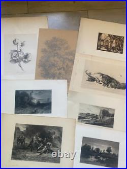 Enorme lot de 100 gravures, dessins, litho, eaux-fortes anciennes Enorme lot de 100 gravures, dessins, litho, eaux-fortes anciennes