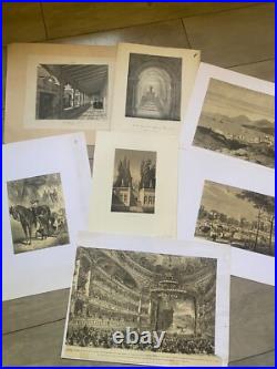 Enorme lot de 100 gravures, dessins, litho, eaux-fortes anciennes Enorme lot de 100 gravures, dessins, litho, eaux-fortes anciennes