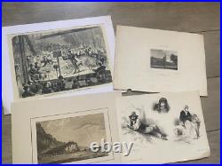 Enorme lot de 100 gravures, dessins, litho, eaux-fortes anciennes Enorme lot de 100 gravures, dessins, litho, eaux-fortes anciennes