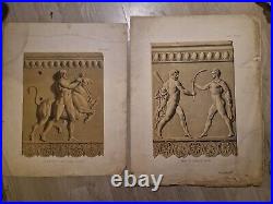 Ensemble De 16 Gravures Italienne A L'antique Chimères Dieux Mythologie Architec