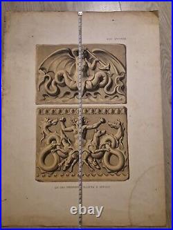 Ensemble De 16 Gravures Italienne A L'antique Chimères Dieux Mythologie Architec