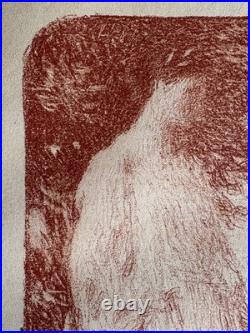 Ernest LAURENT gravure lithographie Marine Sicile italie Femme Devant Mer Plage