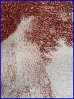 Ernest LAURENT gravure lithographie Marine Sicile italie Femme Devant Mer Plage