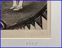 Estampe Carnaval Scolaire 1987 RDA Art Signé Encadré À Rostock