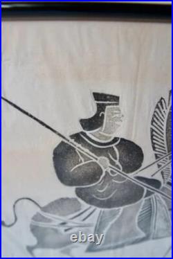 Estampe Chinoise sur Papier de Riz Vintage Chinese Rice Paper Print 1900s