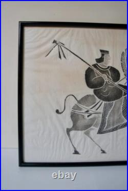 Estampe Chinoise sur Papier de Riz Vintage Chinese Rice Paper Print 1900s