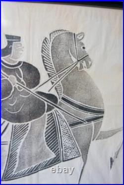 Estampe Chinoise sur Papier de Riz Vintage Chinese Rice Paper Print 1900s