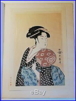 Estampe japonaise Takashima Ohisa signée Utamaro Hitsu